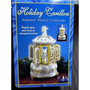 Holiday Carillon Animated Musical Collectible With 16 Christmas Melodies & Revol